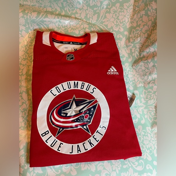Mens adidas NHL Columbus Blue Jackets practice jersey sz 56